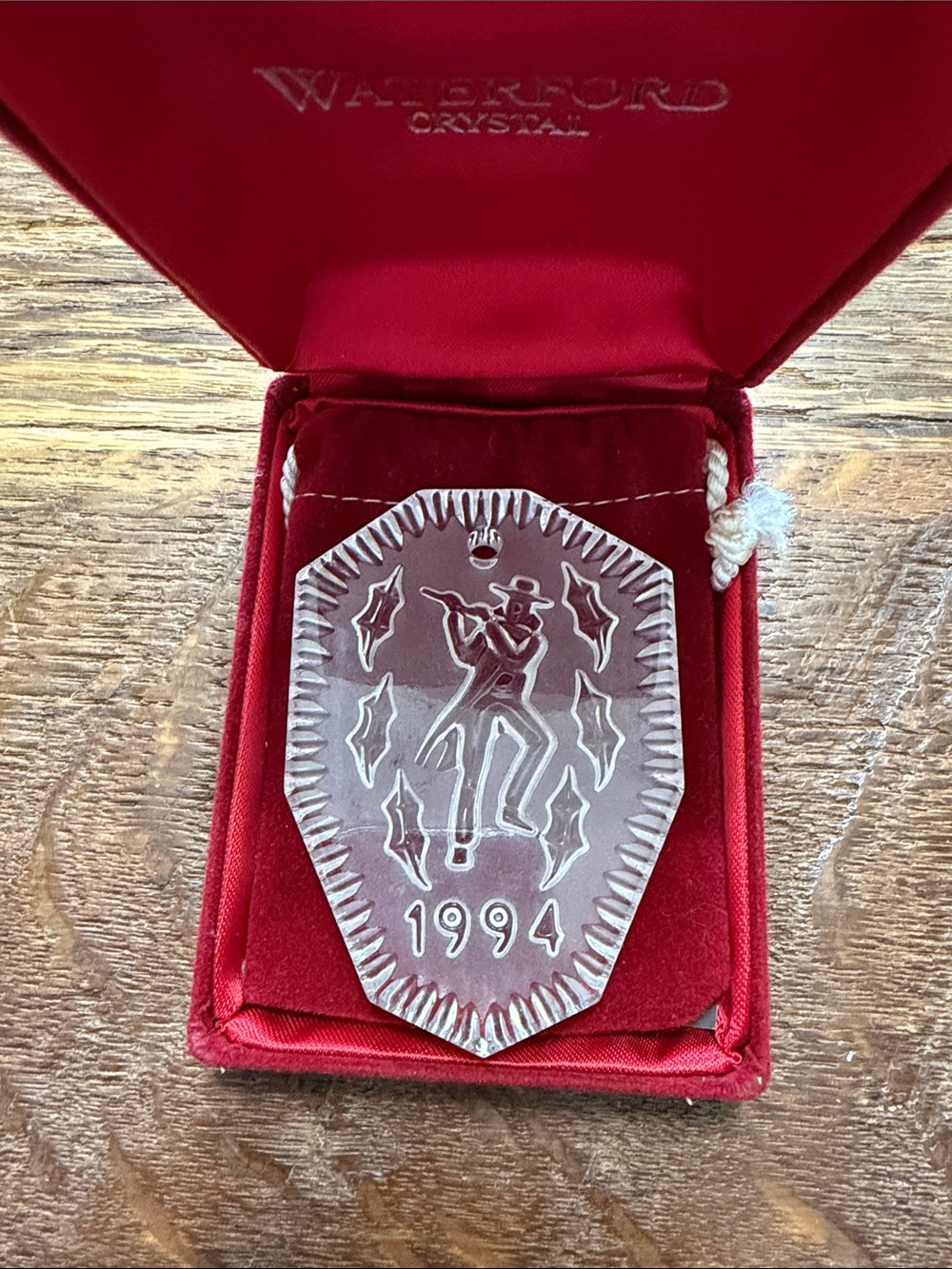 Waterford Crystal Clear 1994 Etched Holiday Ornament